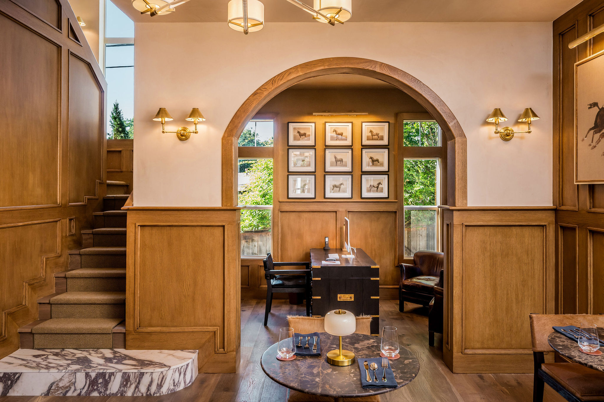 The hotel lobby lounge at The Polo House